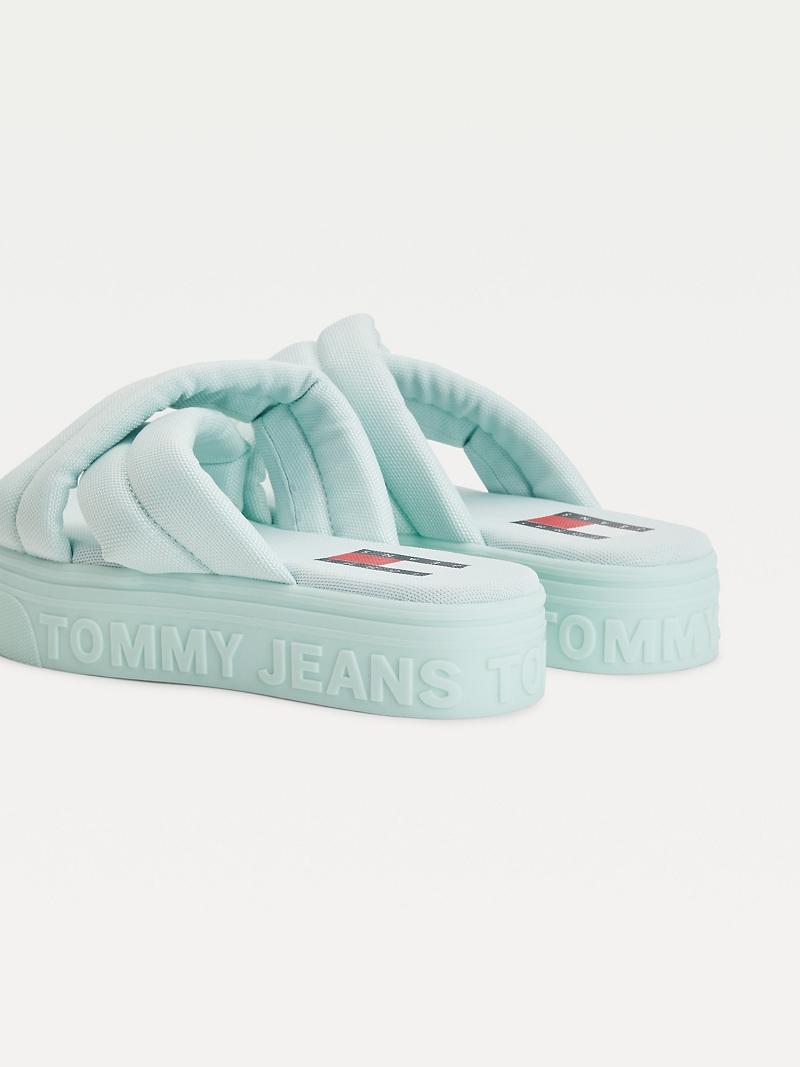 Női Tommy Hilfiger Platform Slide Menta | HU 620JPQ